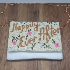 Happily Ever After Beaded Crossbody Purse, for Wedding or Bridal Shower Gift